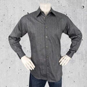 Stubbs Western Shirt Size Medium Metal Buttons Cowboy Grayish Blueish